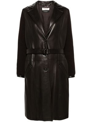 A.N.G.E.L.O. Vintage Cult manteau ceinturé en cuir (années 2000) - Marron