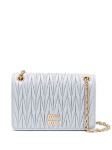 Miu Miu mini sac matelassé en cuir nappa - Gris