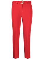 Versace Jeans Couture pantalon court à taille ceinturée - Rouge