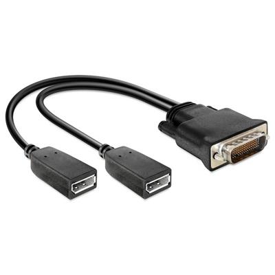 Delock 65354 DisplayPort-kabel DMS-59 / DisplayPort Aansluitkabel DSM-59-stekker, DisplayPort-bus 0.25 m Zwart