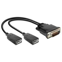 Delock 65354 DisplayPort-kabel DMS-59 / DisplayPort Aansluitkabel DSM-59-stekker, DisplayPort-bus 0.25 m Zwart