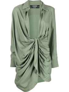 Jacquemus robe-chemise La Robe Bahia à design drapé - Vert