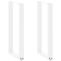 Console tafelpoten 2 st U-vormig 38x(72-73) cm staal wit