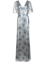 Marchesa Notte Bridesmaids robe longue à fleurs en sequins - Bleu - thumbnail