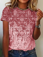 Ethnic Loose Casual Jersey T-Shirt - thumbnail