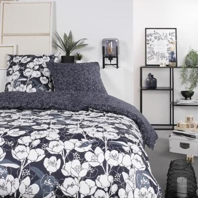 Mawira bedlinnenset - 2 personen - 260 x 240 cm - 100% katoen - Marineblauw Bloemmotief - TODAY