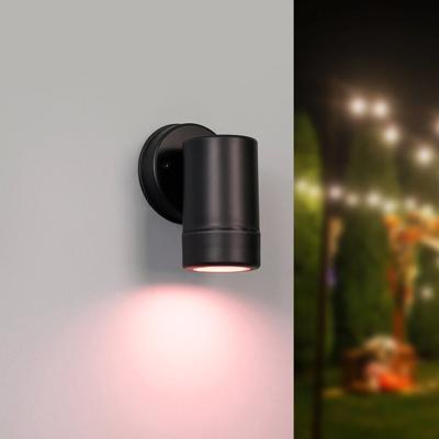 HOFTRONIC™ Otey - Smart LED LED Wandlamp Zwart - Downlight - GU10 - RGB WW - Wifi/Bluetooth - IP44 waterdicht - Voor binnen & buiten - Wandspot - Polycarbonaat