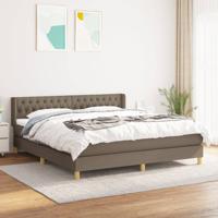 Boxspring met matras stof taupe 180x200 cm