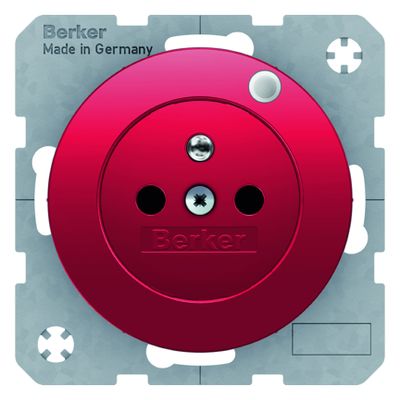 Berker wandcontactdoos penaarde kinderveilig R1-R3 rood 6765762022