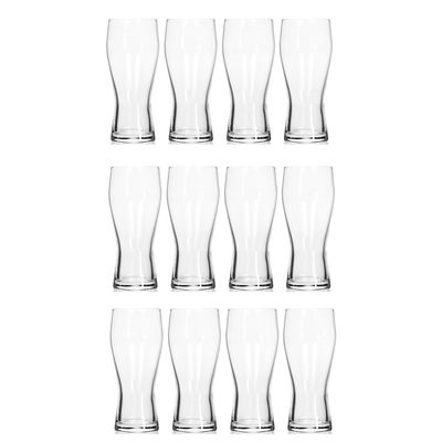 Set van 12 bierglazen/drinkglazen 400 ml