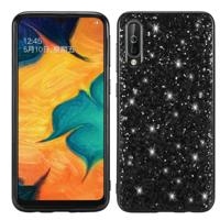 Glittery poeder schokbestendig TPU Case voor Galaxy A70 (zwart)