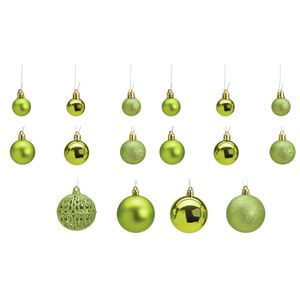 100x stuks kunststof kerstballen lime groen 3, 4 en 6 cm