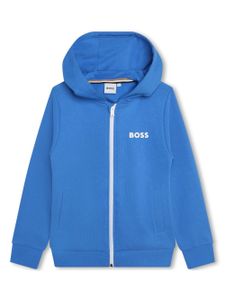 BOSS Kidswear cardigan à logo imprimé - Bleu