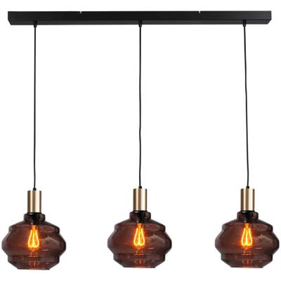 Masterlight 3-lichts hanglamp - goud -Porto met Ball red glazen - Ø 24cm - 2711-05-02-100-3-1