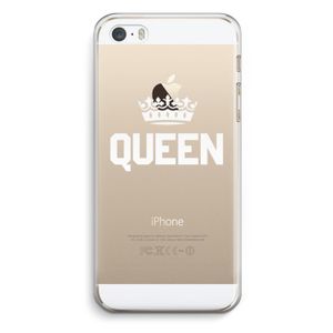 Queen zwart: iPhone 5 / 5S / SE Transparant Hoesje