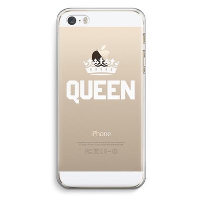 Queen zwart: iPhone 5 / 5S / SE Transparant Hoesje