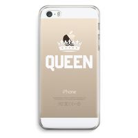 Queen zwart: iPhone 5 / 5S / SE Transparant Hoesje