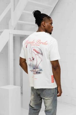 Le Monde Perdu The Greater Flamingo T-Shirt Heren Gebroken Wit - Maat XL - Kleur: Gebroken Wit | Soccerfanshop