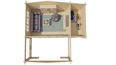 Blokhut - Tuinhuis Coventry | 58 mm | vuren Red Class Wood geïmpregneerd