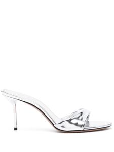 Paris Texas mules en cuir Lidia 70 mm - Argent