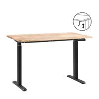 Leen Bakker - Bureau Homeworx Zit/sta Handmatig Verstelbaar - Mangohout/zwart - 75/118x120x70 Cm - Mangohout/Metaal/Hout - Bruin