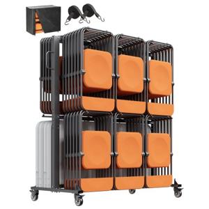 VEVOR Opvouwbare Stoel Stand Stoel Trolley voor 84 Stoelen/12 Tafels 363 kg 2 Niveaus