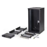 Digitus 10 network bundle, 12U cabinet and equipment, bl Zwart
