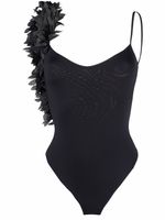 La Reveche maillot de bain à fleurs appliquées - Noir