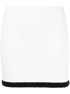 Alexander Wang minijupe en jacquard à bande logo - Blanc