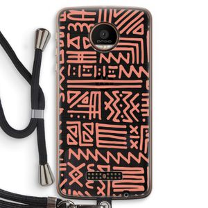 Marrakech Pink: Motorola Moto Z Force Transparant Hoesje met koord