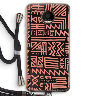 Marrakech Pink: Motorola Moto Z Force Transparant Hoesje met koord