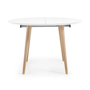 Kave Home Oqui Eettafel Uitschuifbaar Rond - 120/200 x 120 cm - Wit