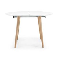 Kave Home Oqui Eettafel Uitschuifbaar Rond - 120/200 x 120 cm - Wit