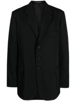 Yohji Yamamoto blazer en laine à simple boutonnage - Noir - thumbnail