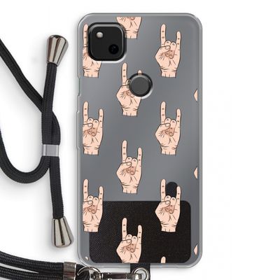 Rock: Pixel 4a Transparant Hoesje met koord