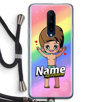 Chibi Maker man: OnePlus 7 Pro Transparant Hoesje met koord