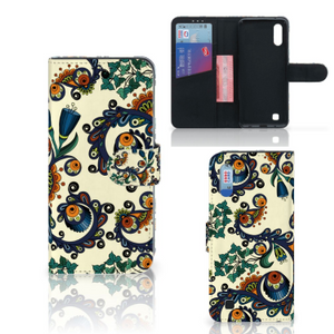 Wallet Case Samsung Galaxy M10 Barok Flower