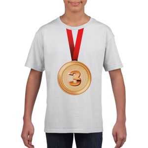 Bronzen medaille kampioen shirt wit jongens en meisjes