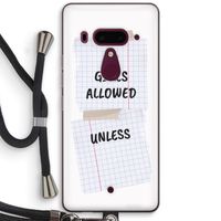 No Girls Allowed Unless: HTC U12+ Transparant Hoesje met koord