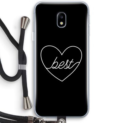 Best heart black: Samsung Galaxy J3 (2017) Transparant Hoesje met koord