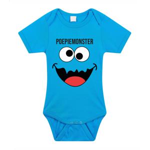 Baby rompertje - poepiemonster - blauw - kraam cadeau - babyshower - cadeau romper