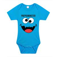 Baby rompertje - poepiemonster - blauw - kraam cadeau - babyshower - cadeau romper