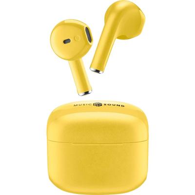 Cellularline In Ear headset Bluetooth, Draadloos Geel Oplaadbox