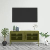 Tv-meubel 105x35x50 cm staal olijfgroen