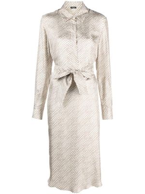Kiton robe-chemise en soie à imprimé abstrait - Marron