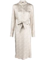 Kiton robe-chemise en soie à imprimé abstrait - Marron