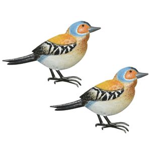 2x stuks decoratie vogel/muurvogel Vink voor in de tuin 38 cm