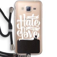 Turn hate into love: Samsung Galaxy J3 (2016) Transparant Hoesje met koord