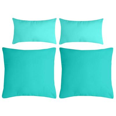 Stof Textile sierkussen Nelson - set 4x - aqua blauw - 2 formaten - polyester