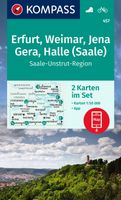 Wandelkaart 457 Erfurt - Weimar - Jena - Gera - Halle (Saale) | Kompas